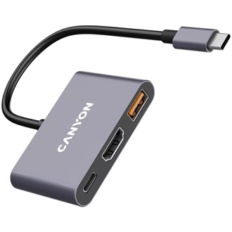 Canyon HUB DS-4 3-port 100W USB-C dokkoló szürke