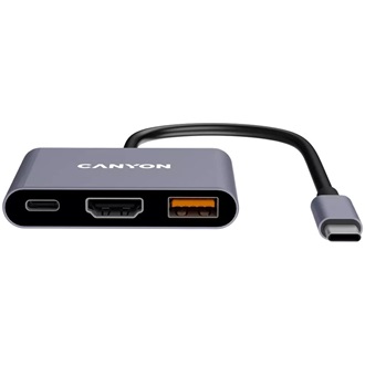 Canyon HUB DS-4 3-port 100W USB-C dokkoló szürke