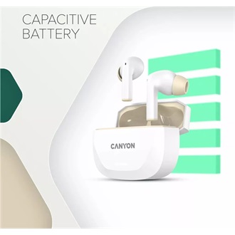 Canyon HEXAGON 7 True Wireless fülhallgató headset fehér-barna