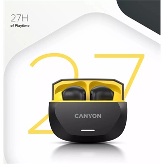 Canyon HEXAGON 7 True Wireless fülhallgató headset fekete-sárga