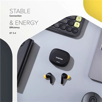 Canyon HEXAGON 7 True Wireless fülhallgató headset fekete-sárga