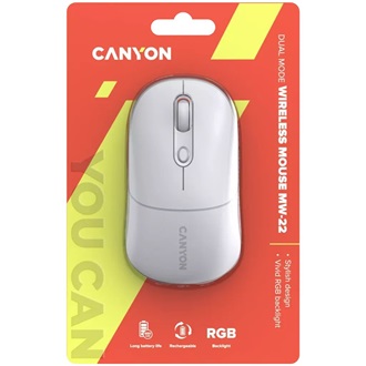 Canyon MW-22 optikai Bluetooth / vezeték nélküli egér fehér (Snow White)