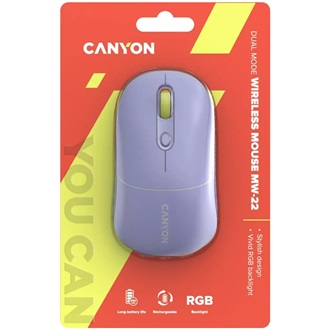Canyon MW-22 optikai Bluetooth / vezeték nélküli egér lila (Mountain Lavender)