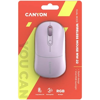 Canyon MW-22 optikai Bluetooth / vezeték nélküli egér rózsaszín-szürke (Pearl Rose)