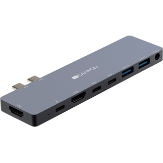 Canyon MacBook Power Delivery Docking Station 8-in-1 8-port Thunderbolt 3 Dual Port dokkoló szürke
