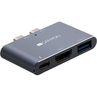 Canyon MacBook Thunderbolt 3 Multiport Dockibng Station 3-in-1 3-port Thunderbolt 3 Dual Port dokkoló szürke