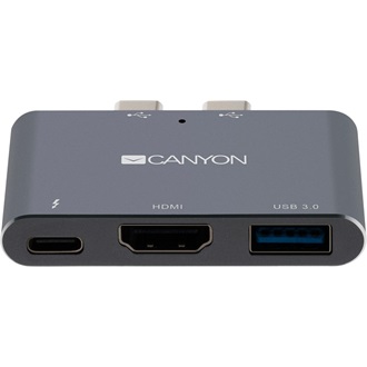 Canyon MacBook Thunderbolt 3 Multiport Dockibng Station 3-in-1 3-port Thunderbolt 3 Dual Port dokkoló szürke