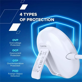 Canyon OnCharge 105 15W univerzális vezeték nélküli töltő adapter fehér (Qi2)