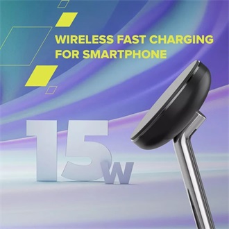 Canyon OnPower 205 15W univerzális vezeték nélküli töltő adapter fekete (Qi2)