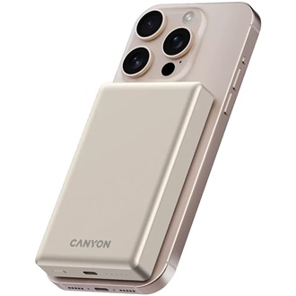 Canyon OnPower 510 Slim Magsafe 10000mAh LiPo powerbank barna