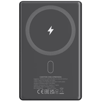 Canyon OnPower 510 Slim Magsafe 10000mAh LiPo powerbank szürke