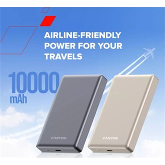 Canyon OnPower 510 Slim Magsafe 10000mAh LiPo powerbank szürke