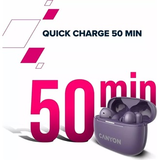 Canyon TWS-10 True Wireless fülhallgató headset lila