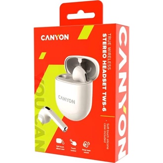 Canyon TWS-6 True Wireless fülhallgató headset bézs