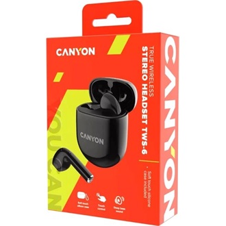 Canyon TWS-6 True Wireless fülhallgató headset fekete