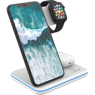 Canyon WS-303 3-in-1 15W univerzális vezeték nélküli töltő adapter fehér (Qi)