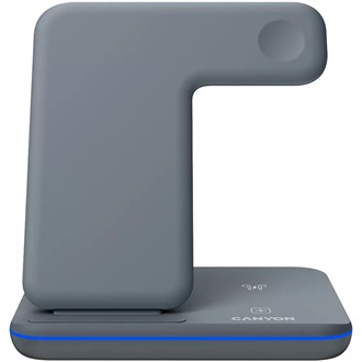 Canyon WS-303 3-in-1 15W univerzális vezeték nélküli töltő adapter szürke (Qi)