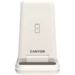 Canyon WS-304 3-in-1 15W univerzális vezeték nélküli töltő adapter fehér (Qi) (Cosmic Latte)