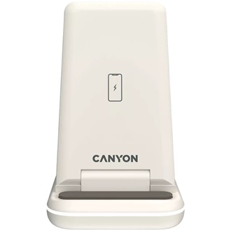 Canyon WS-304 3-in-1 15W univerzális vezeték nélküli töltő adapter fehér (Qi) (Cosmic Latte)