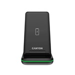 Canyon WS-304 3-in-1 15W univerzális vezeték nélküli töltő adapter fekete (Qi)