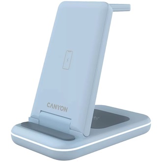 Canyon WS-304 3-in-1 15W univerzális vezeték nélküli töltő adapter kék (Qi)