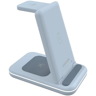 Canyon WS-304 3-in-1 15W univerzális vezeték nélküli töltő adapter kék (Qi)
