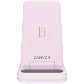 Canyon WS-304 3-in-1 15W univerzális vezeték nélküli töltő adapter rózsaszín (Qi) (Iced Pink)