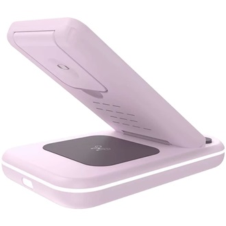 Canyon WS-304 3-in-1 15W univerzális vezeték nélküli töltő adapter rózsaszín (Qi) (Iced Pink)