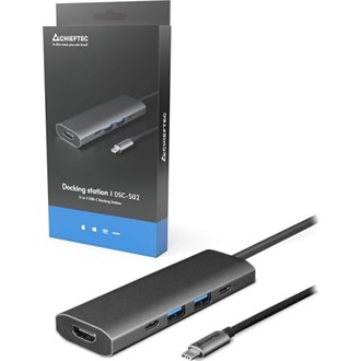 Chieftec DSC-502 5-port 80W USB-C dokkoló szürke