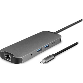 Chieftec DSC-901 9-in-1 9-port 80W USB-C dokkoló szürke
