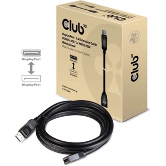 Club 3D DisplayPort 1.4 -> DisplayPort 1.4 M/F video kábel hosszabbító 3m fekete