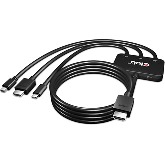 Club 3D CAC-1630 1db USB-C 1db HDMI 2.0 1db DisplayPort mini 1.2 -> 1db HDMI 2.0 M/M aktív adapter 2m fekete