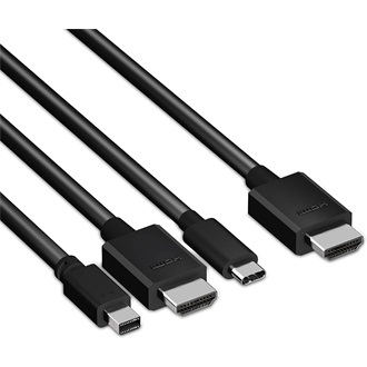 Club 3D CAC-1630 1db USB-C 1db HDMI 2.0 1db DisplayPort mini 1.2 -> 1db HDMI 2.0 M/M aktív adapter 2m fekete