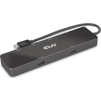 Club 3D 6-in-1 Dual Displays Portable 6-port 100W USB-C dokkoló fekete