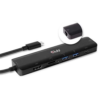 Club 3D 7-in-1 Hub 7-port USB-C dokkoló fekete