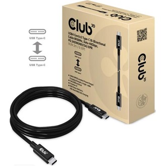 Club 3D CAC-1578 USB4 Gen3×2 - USB4 Gen3×2 M/M adatkábel 2m fekete