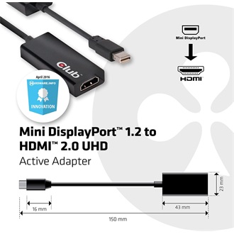 Club 3D DisplayPort 1.4 -> DisplayPort 1.4 F/F repeater fekete