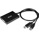 Club 3D 1db DisplayPort 1.2 1db USB-A 2.0 -> DVI-D Dual Link M/F aktív adapter 0.6m fekete HDCP-Off