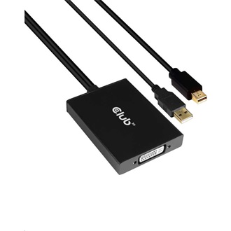 Club 3D Apple Cinema Displays Mini DisplayPort 1.2 -> DVI-D Dual Link M/F aktív adapter 0.6m fekete