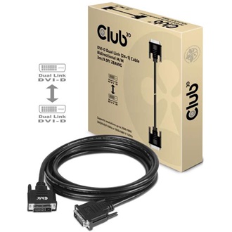 Club 3D CAC-1223 DVI-D - DVI-D M/M video kábel 3m fekete