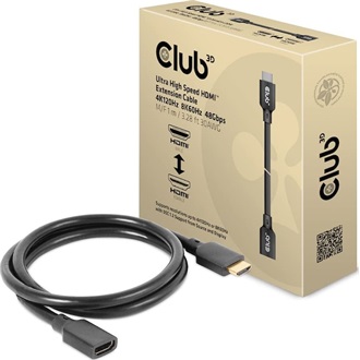 Club 3D HDMI 2.1 -> HDMI 2.1 M/F video kábel hosszabbító 1m fekete