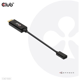 Club 3D CAC-1333 HDMI 2.0 -> USB-C M/F aktív adapter 0.2m fekete