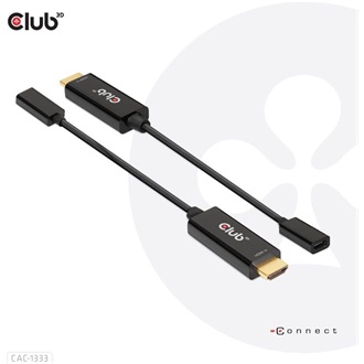 Club 3D CAC-1333 HDMI 2.0 -> USB-C M/F aktív adapter 0.2m fekete