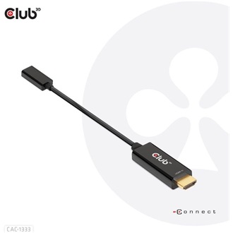 Club 3D CAC-1333 HDMI 2.0 -> USB-C M/F aktív adapter 0.2m fekete