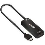 Club 3D HDMI 2.1 USB-B 2.0 micro -> USB-C M/F aktív adapter 0.2m fekete