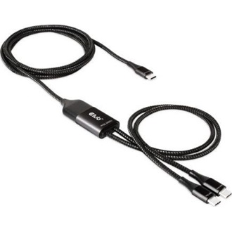 Club 3D USB-C -> 2db USB-C M/M töltőkábel 1.83m fekete 100W, PD3.0, QC3.0, AFC, PPS