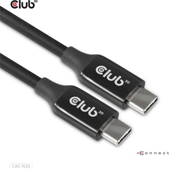 Club 3D USB 3.2 Gen 2 C <-> USB 3.2 Gen 2 C M/M adatkábel 5m fekete kétirányú, 8K60Hz