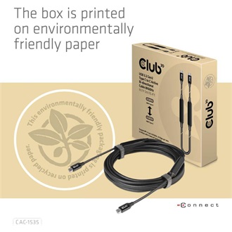 Club 3D USB 3.2 Gen 2 C <-> USB 3.2 Gen 2 C M/M adatkábel 5m fekete kétirányú, 8K60Hz