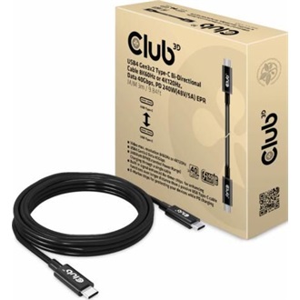 Club 3D CAC-1579 USB4 Gen3×2 -> USB4 Gen3×2 M/M adatkábel 3m fekete