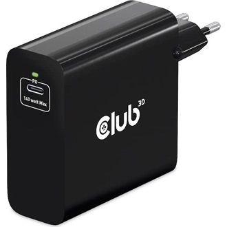 Club 3D CAC-1914 140W univerzális hálózati töltő adapter fekete (GaN)